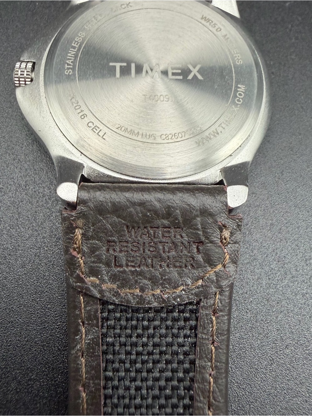 Timex Expedition Watch CR2016 cell T40091 Indiglo Leather #W05 - Picture 11 of 13